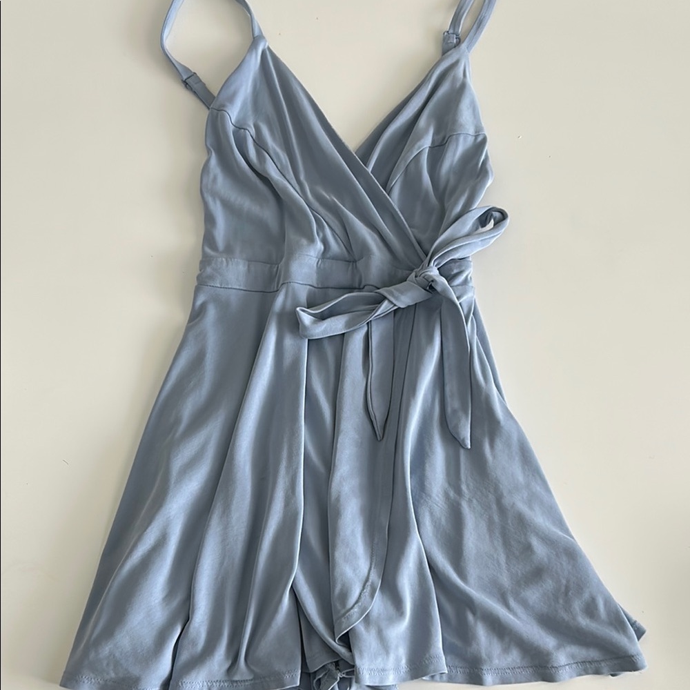 Elegant Blue Wrap Dress
